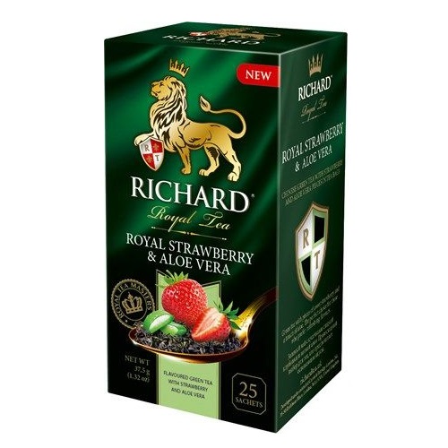 Richard чай зеленый Royal Strawberry & Aloe Vera, 25 пакетиков
